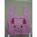 OEM Produce Customized Rabbit Printed Cotton Pink Baby Bib